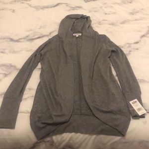 Gray cardigan with hood